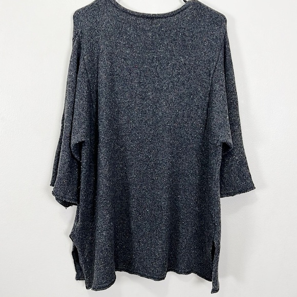 J. Jill Women’s Gray Tie Neck Sweater 3/4 Sleeve Sz L - Picture 8 of 11